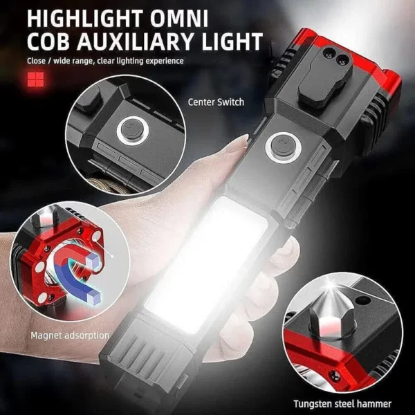 🔦 LED Hammer Torch Light 🔨 ! High Quality Multifunctional Emergency Tool